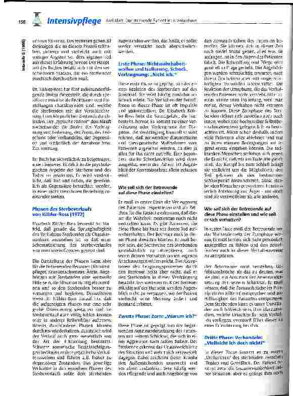 Vorschauseite 2: Der sterbende Patient im Krankenhaus Probleme und Möglichkeiten der Pflege