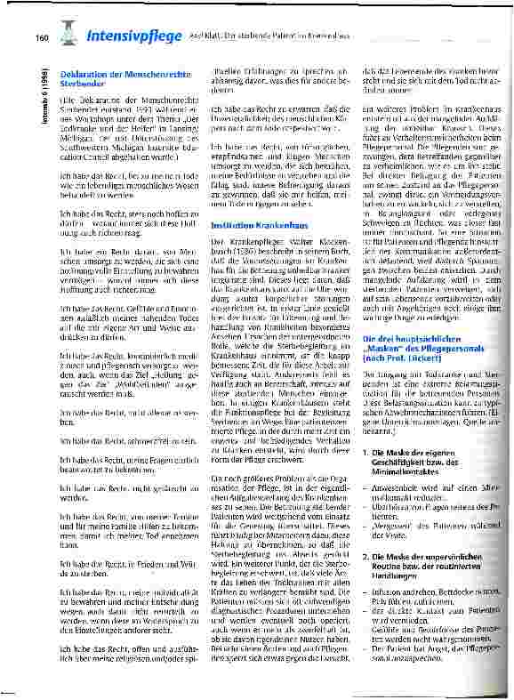 Vorschauseite 4: Der sterbende Patient im Krankenhaus Probleme und Möglichkeiten der Pflege