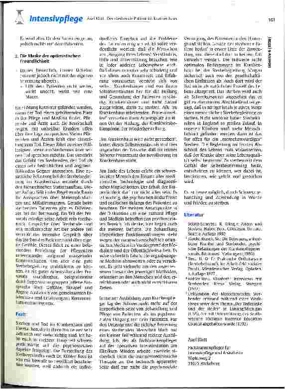 Vorschauseite 5: Der sterbende Patient im Krankenhaus Probleme und Möglichkeiten der Pflege