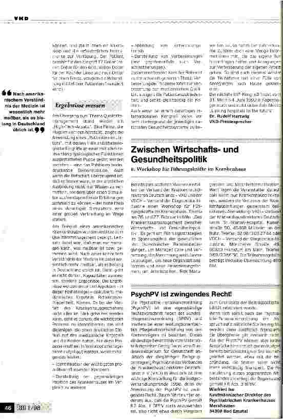 Vorschauseite 2: Der Blick auf andere Systeme hilft, das eigene Tun zu hinterfragen 30.Kongreß der International Hospital Federation (IHF) in Melbourne