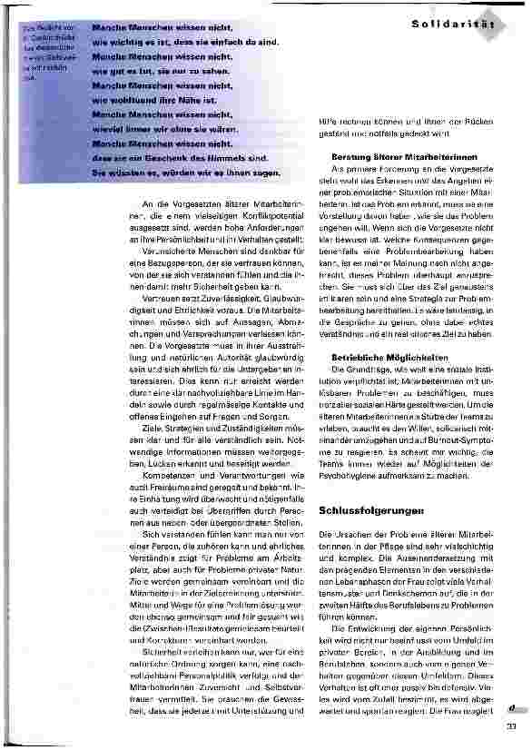 Vorschauseite 3: Den älteren Mitarbeiterinnen gerecht werden - Probleme von älteren Pflegenden und Lösungsmöglichkeiten aus der Sicht der Führung