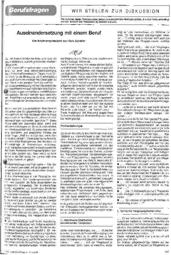 Vorschauseite 1: Auseinandersetzung mit einem Beruf