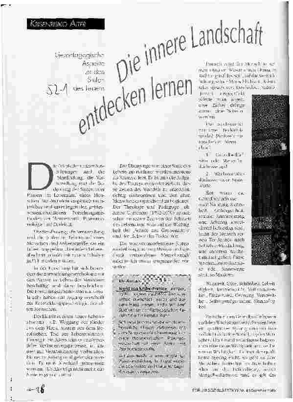 Vorschauseite 1: Die innere Landschaft entdecken lernen Geronagogische Aspekte zu den Stufen des Lebens