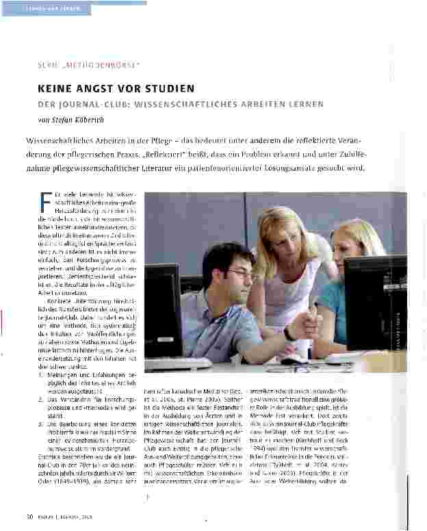 Vorschauseite 1: KEINE ANGST VOR STUDIEN