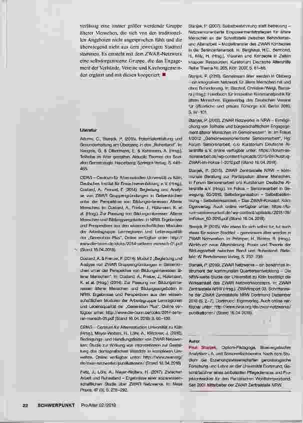 Vorschauseite 3: ZWAR-Netzwerke Übergänge in den Ruhestand gestalten und das Quartier beleben