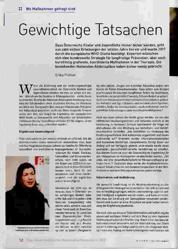 Vorschauseite 1: Gewichtige Tatsachen