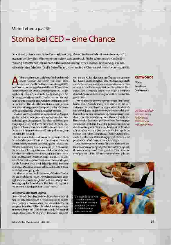 Vorschauseite 1: Stoma bei CED eine Chance