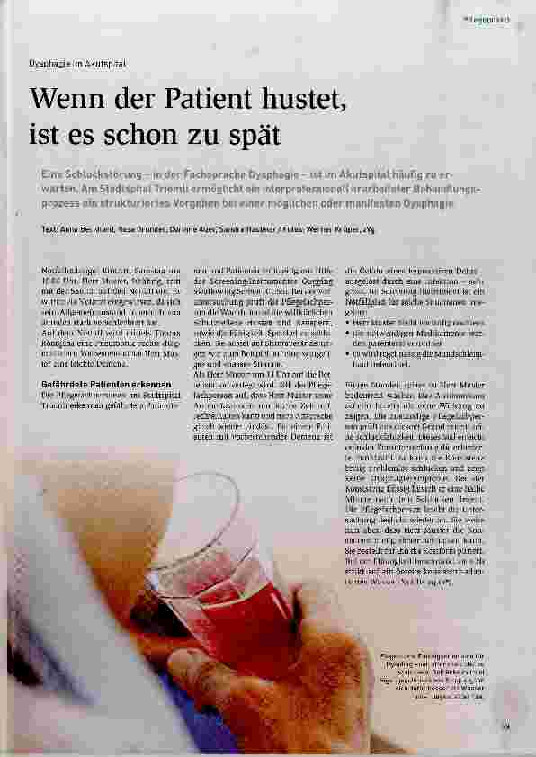 Vorschauseite 1: Wenn der Patient hustet, ist es schon zu spät