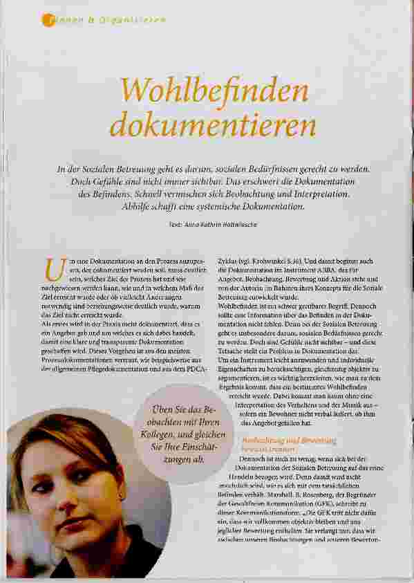 Vorschauseite 1: Wohlbefinden dokumentieren