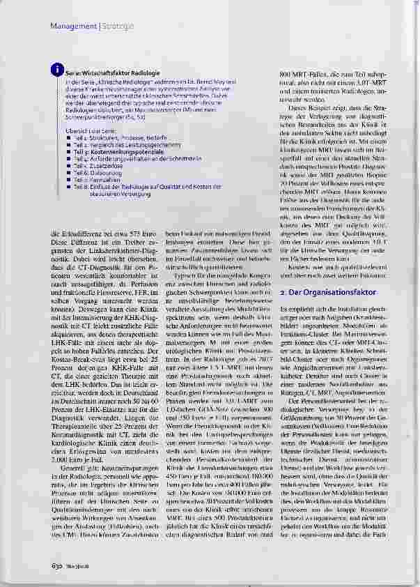 Vorschauseite 3: Serie: Klinische Radiologie Kostensenkungspotenziale in der Radiologie