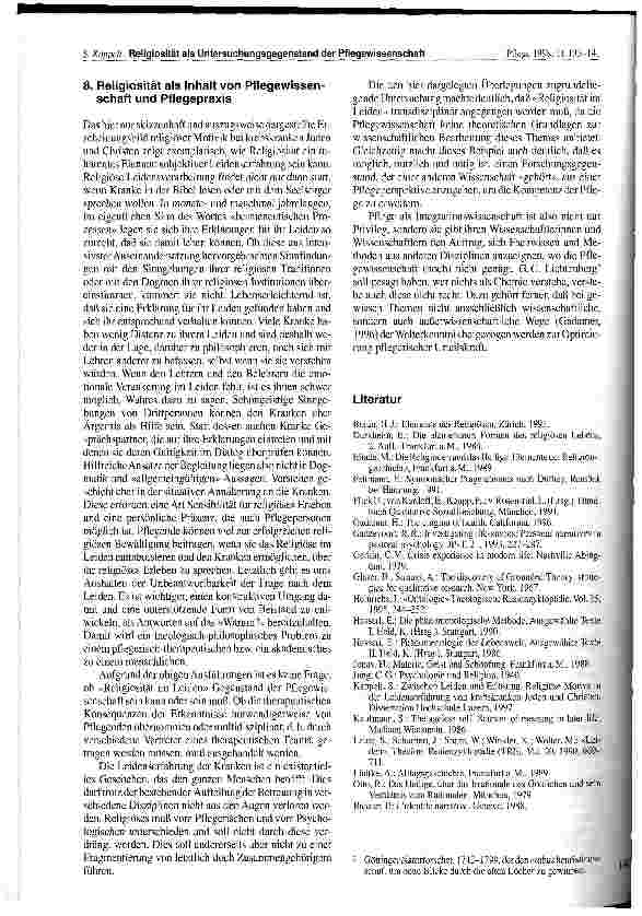 Vorschauseite 6: Religiösität als Untersuchungsgegenstand der Pflegewissenschaft