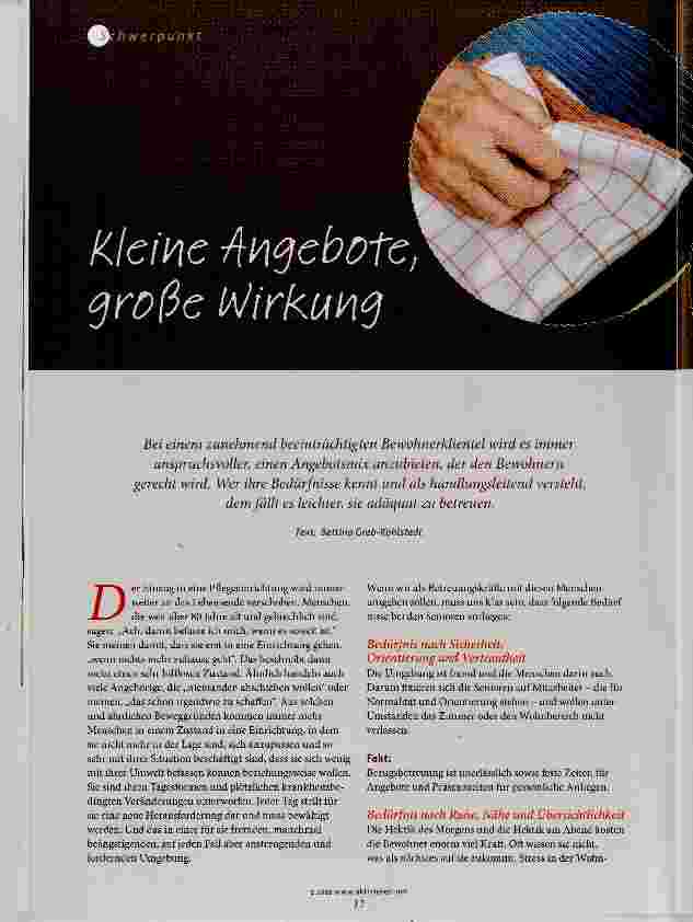 Vorschauseite 1: Kleine Angebote, große Wirkung