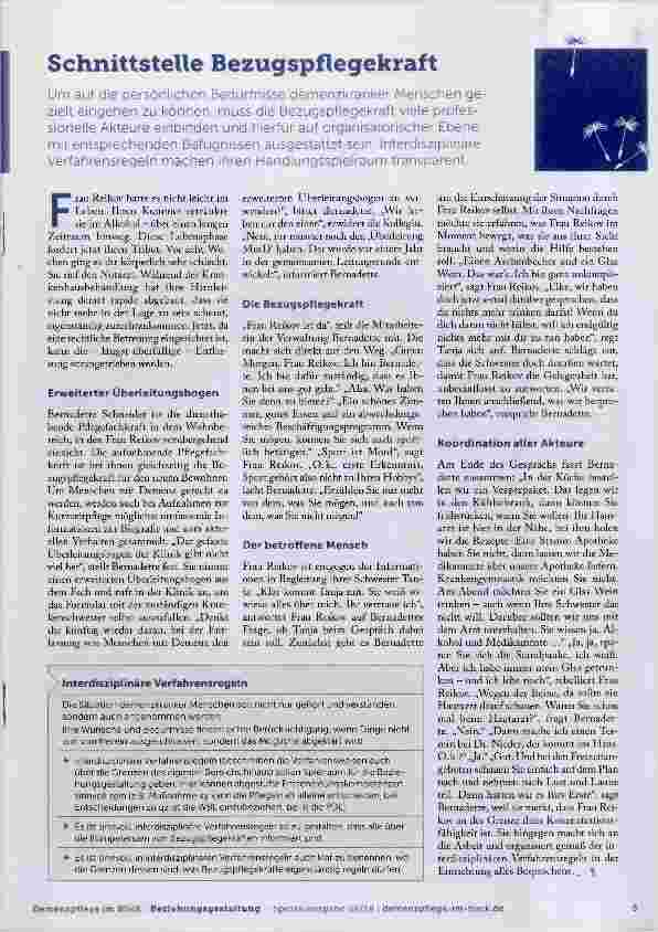 Vorschauseite 1: Schnittstelle Bezugspflegekraft
