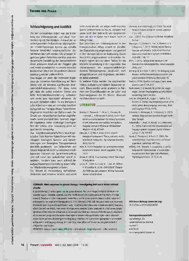 Vorschauseite 5: Videosequenzen in der Aphasietherapie