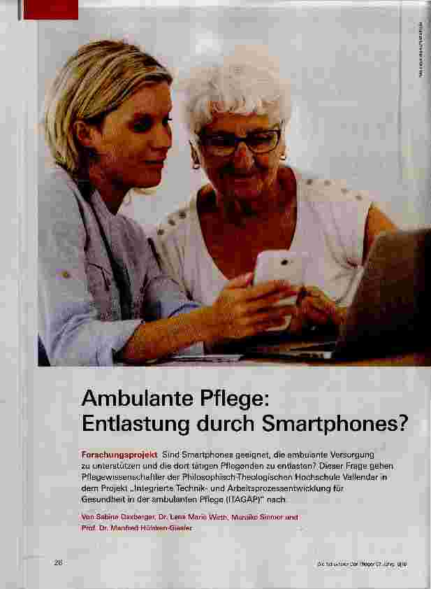 Vorschauseite 1: Ambulante Pflege: Entlastung durch Smartphones?