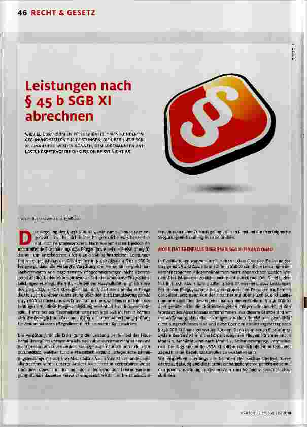 Vorschauseite 1: Leistungen nach § 45 b SGB XI abrechnen