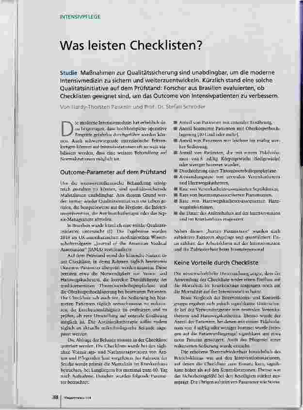 Vorschauseite 1: Was leisten Checklisten?