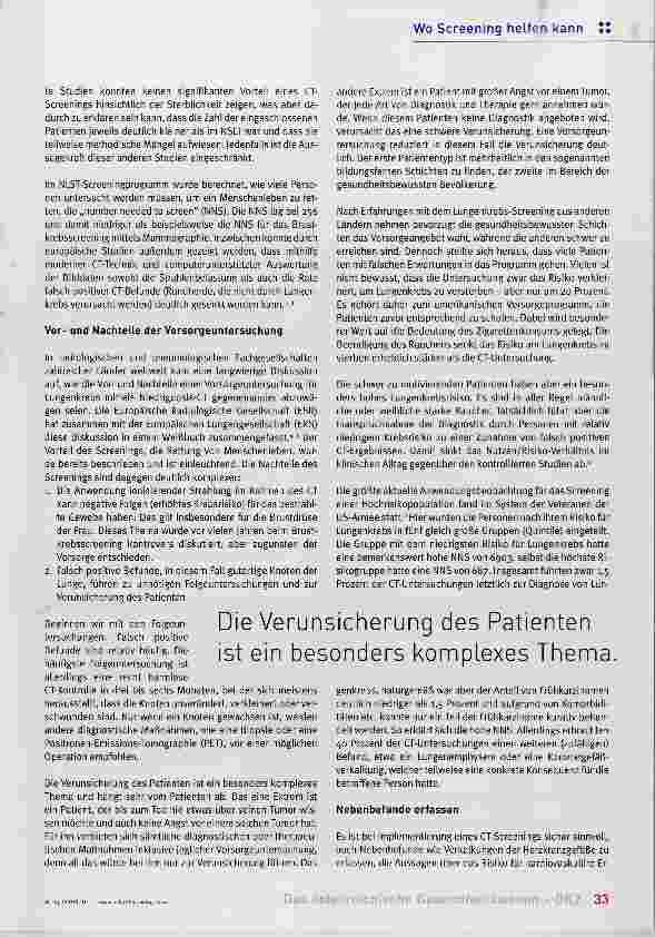 Vorschauseite 2: Früherkennung von Lungenkrebs
