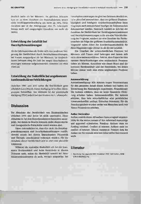 Vorschauseite 4: Rückgang der Sterblichkeit von Herz-Kreislauf- Erkrankungen Improvement of prognosis in cardiovascular disease