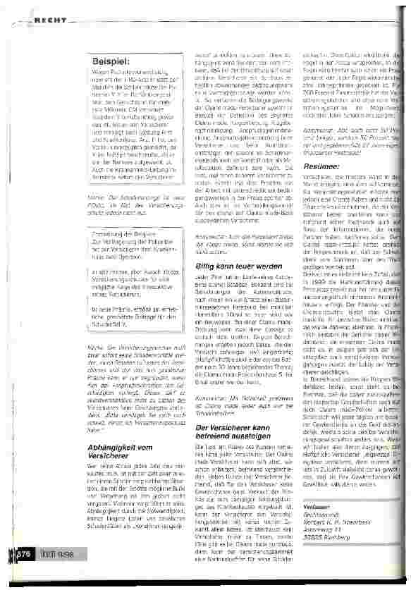 Vorschauseite 2: Versicherung: Vorsicht vor verlockenden Angeboten! Die neue Claims made-Police kann Krankenhäuser in ernste Gefahr bringen