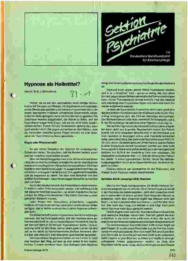 Vorschauseite 1: Hypnose als Heilmittel?
