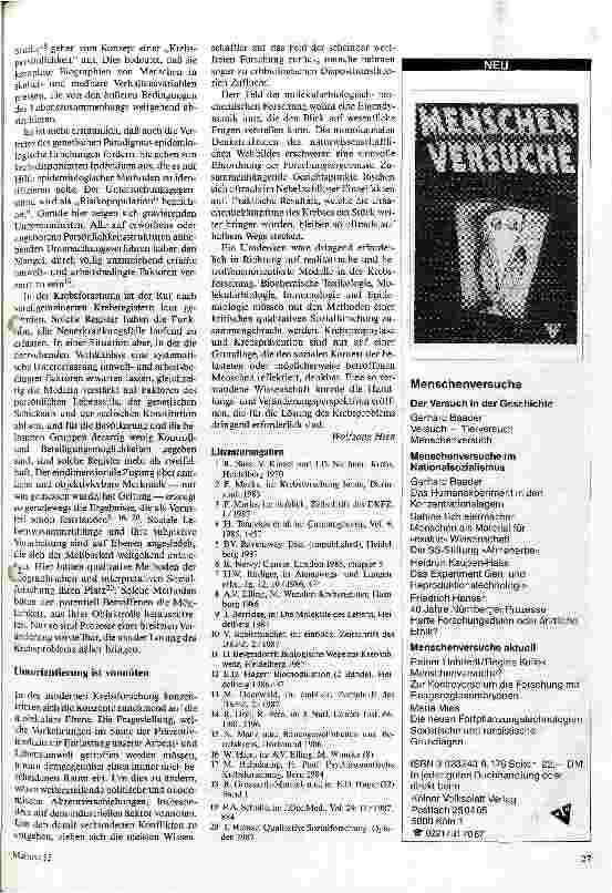 Vorschauseite 5: Kritische Anmerkungen zu den Methoden und Denkweisen in der Krebsforschung