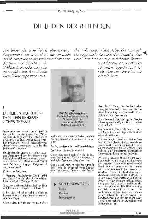 Vorschauseite 1: Die Leiden der Leitenden