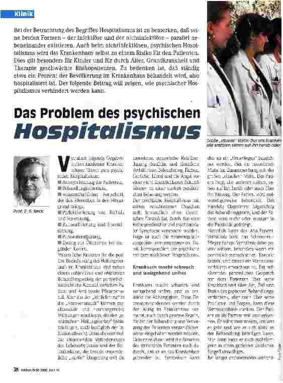 Vorschauseite 1: Das Problem des psychischen Hospitalismus