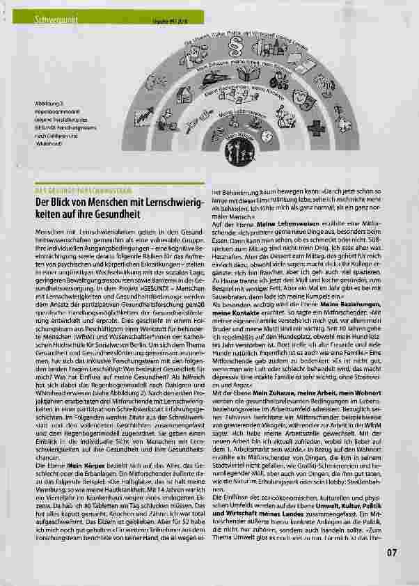 Vorschauseite 1: Der Blick von Menschen mit Lernschwierigkeiten auf ihre Gesundheit