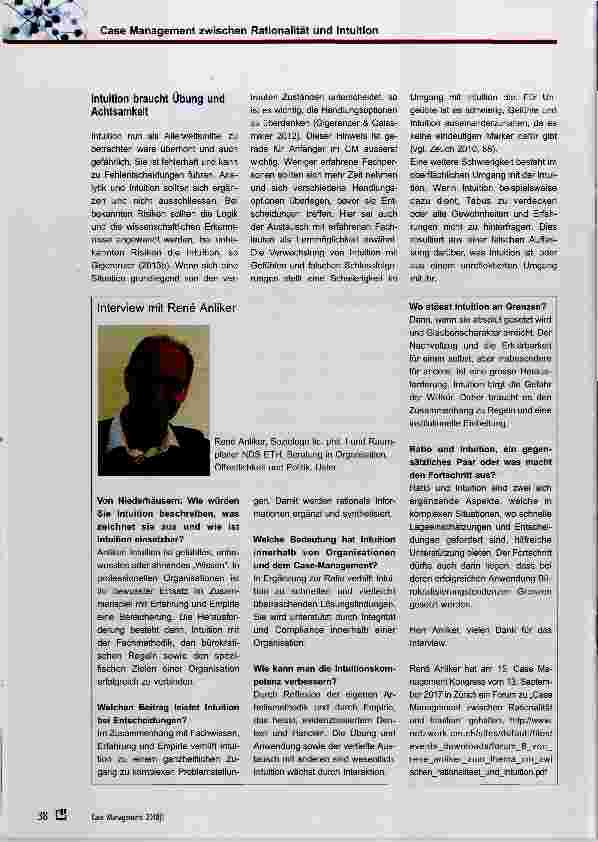 Vorschauseite 4: Case Management zwischen Rationalität und Intuition