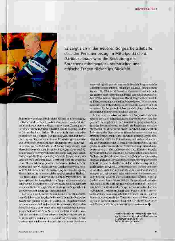Vorschauseite 4: Sorgearbeit als Fürsorge und als Sorge um sich selbst