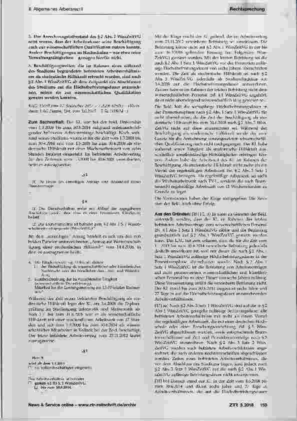 Vorschauseite 2: Befristung nach WissZeitVG in der bis zum 16. März 2016 geltenden Fassung Anrechnung von Zeiten der Beschäftigung als studentische Hilfskraft nach Studienabschluss auf die Höchstb…