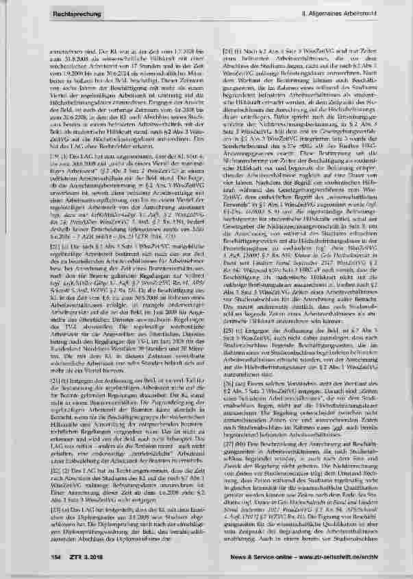 Vorschauseite 3: Befristung nach WissZeitVG in der bis zum 16. März 2016 geltenden Fassung Anrechnung von Zeiten der Beschäftigung als studentische Hilfskraft nach Studienabschluss auf die Höchstb…