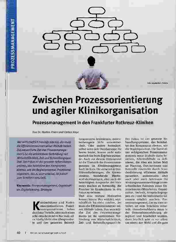 Vorschauseite 1: Zwischen Prozessorientierung und agiler Klinikorganisation