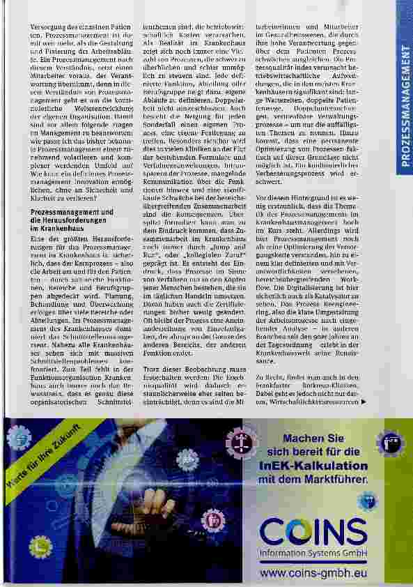 Vorschauseite 2: Zwischen Prozessorientierung und agiler Klinikorganisation