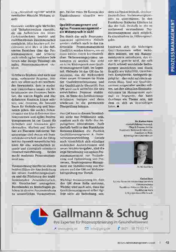 Vorschauseite 4: Zwischen Prozessorientierung und agiler Klinikorganisation
