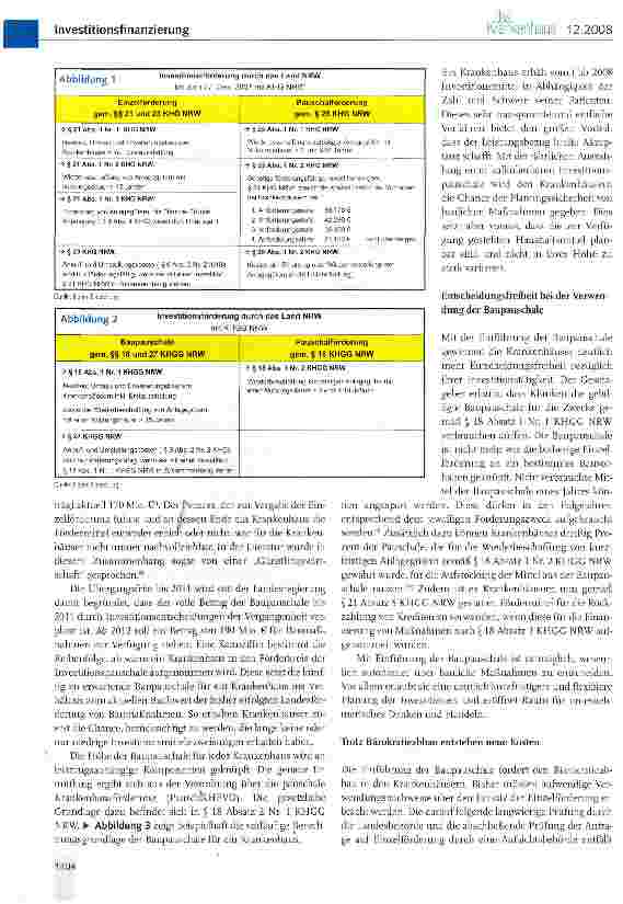 Vorschauseite 2: Pauschale Krankenhausfinanzierung Weg aus dem Investitionsstau?