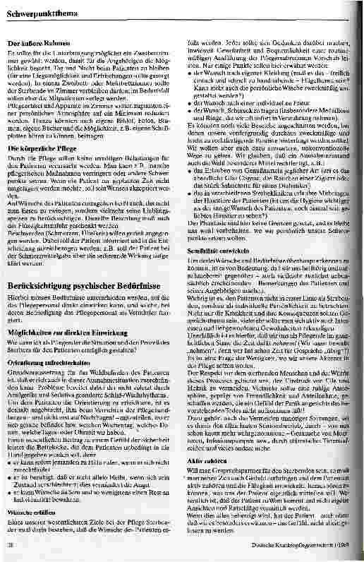 Vorschauseite 2: Die Pflege Sterbender