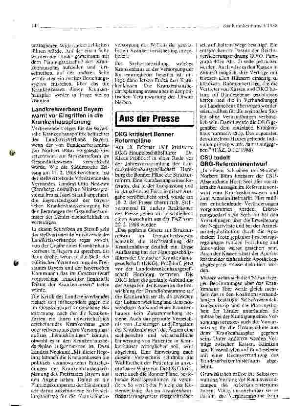 Vorschauseite 3: Strukturreform in der öffentlichen Kritik Kommunale Spitzenverbände: Gesundheitsreform unter z.starkem Zeitdruck