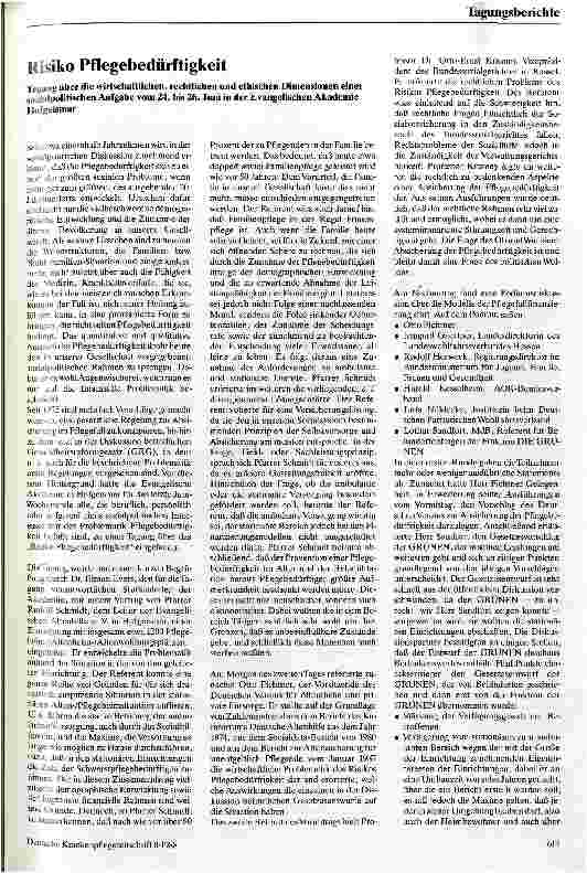Vorschauseite 1: Risiko Pflegebedürftigkeit