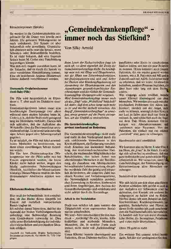 Vorschauseite 1: Gemeindekrankenpflege - immer noch das Stiefkind?