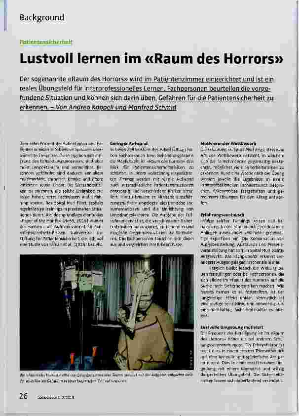 Vorschauseite 1: Lustvoll lernen im «Raum des Horrors»