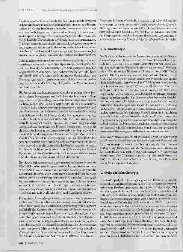 Vorschauseite 4: Aktuelle Entwicklungen in der Medizinrobotik