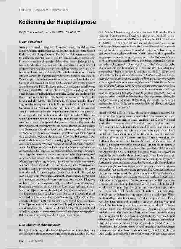 Vorschauseite 1: Kodierung der Hauptdiagnose