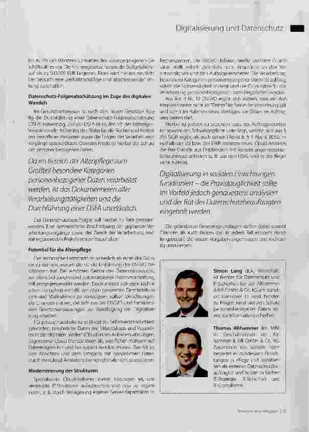 Vorschauseite 3: Digitalisierung und Datenschutz: Chancen durch Gesetzesreform