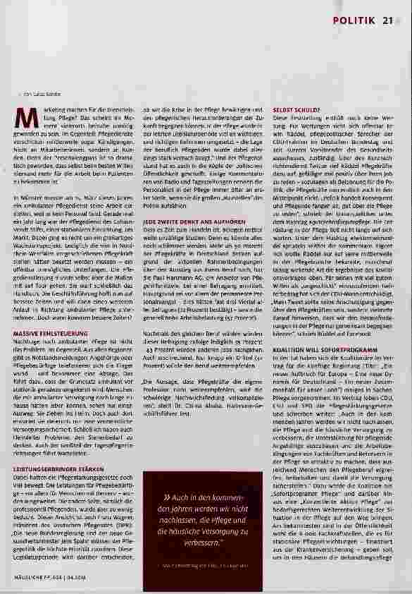 Vorschauseite 2: Pflege auf Reserve