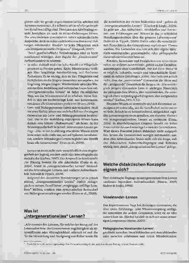 Vorschauseite 2: Generationen lernen voneinander und miteinander