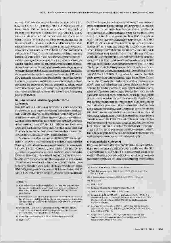 Vorschauseite 2: Bindungswirkung von tatsächlichen Feststellungen strafrechtlicher Urteile im Disziplinarverfahren