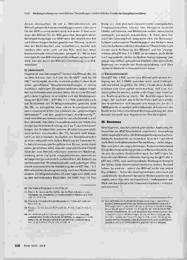 Vorschauseite 5: Bindungswirkung von tatsächlichen Feststellungen strafrechtlicher Urteile im Disziplinarverfahren