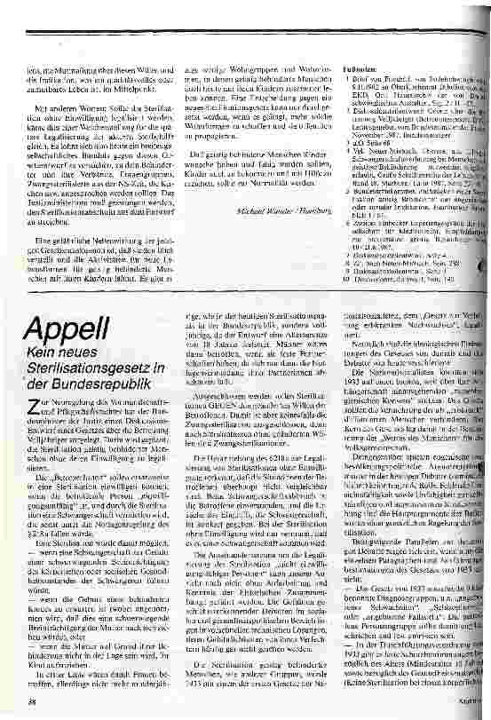 Vorschauseite 4: Wenn die Sterilisation dem Willen des Betreuten nicht widerspricht Brauchen wir ein neues sterilisationsgesetz?